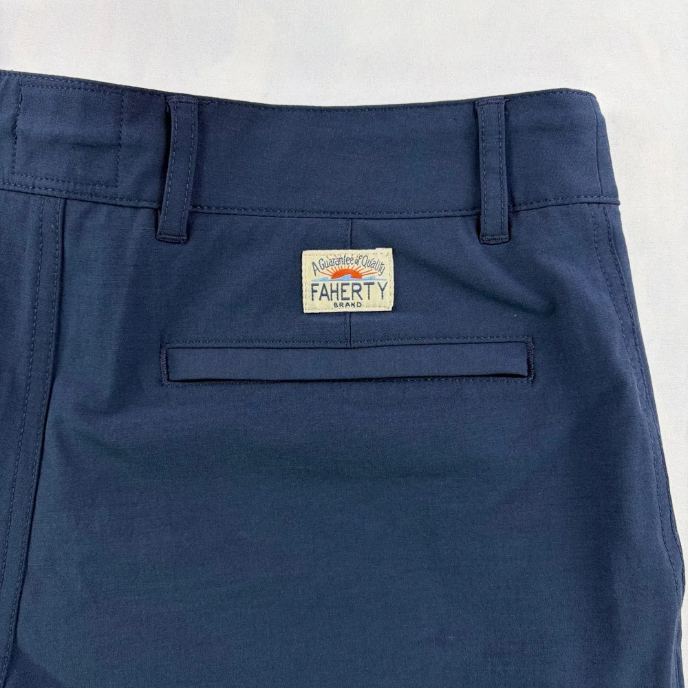 Faherty All Day Shorts Mens 29 Navy Blue Hybrid Stretch Quick-Dry Casual 9